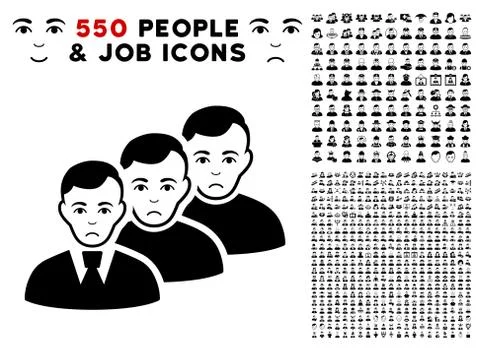 Men Queue Icon with Bonus Stock Illustration