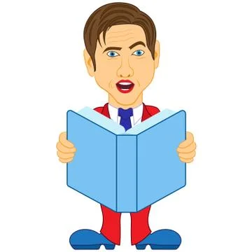 Men read a book Stock Illustration