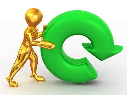 Men with Refresh symbol. 3d men with Refresh symbol. 3d Copyright: xZoonar... Stock Photos