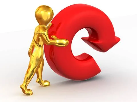 Men with Refresh symbol. 3d Men with Refresh symbol Copyright: xZoonar.com... Stock Photos