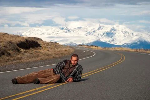 Men in road Stock Photos