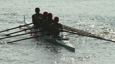 Men rowing team Stock Footage 10789757