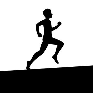 Men Running Silhouette. Vector Illustration