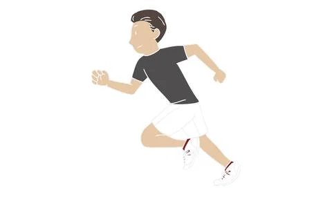 Men running in training Stock Illustration