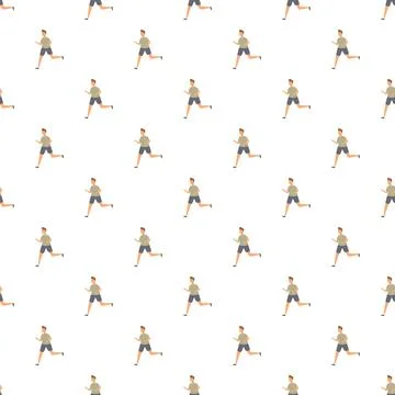 Men running workout seamless pattern vector graphic Stock Illustration