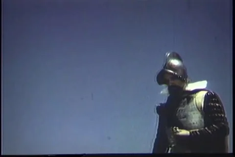 Men saw trees, herd cattle, and dress as Spanish conquistadors - 1939 Stock Footage 112228151