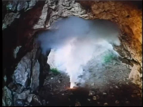 Men setting off dynamite in cave Stock-Footage 260254863