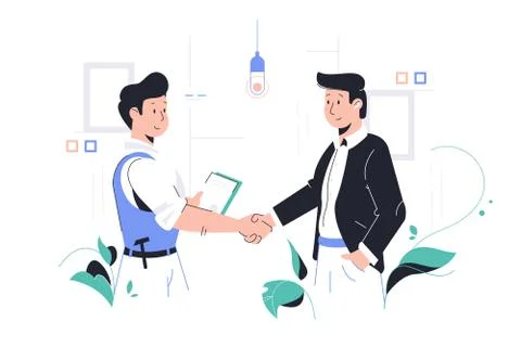 Men shaking hands Stock Illustration