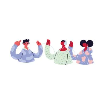 Men sharing work methods online 스톡 일러스트