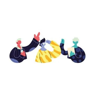 Men sharing work methods online Stock Illustration