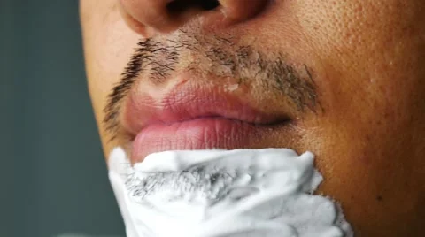 Men shaving foam 스톡 동영상 55738795