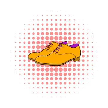 Men shoes icon, comics style Stock Illustration