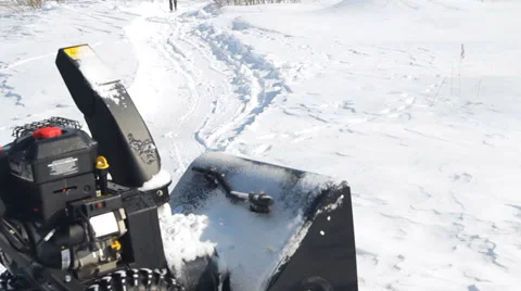 Men shoveling snow machine and shovel Stockbeeldmateriaal 36677522