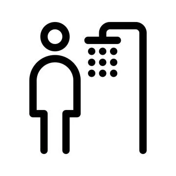 Men shower room line icon Stock Illustration