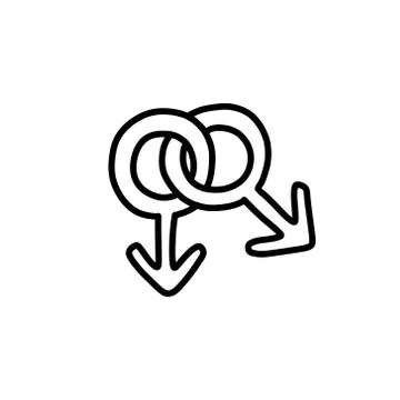 Men sign doodle icon, vector line illustration Stock Illustration