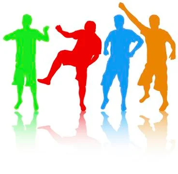 Men silhouettes group Stock Illustration