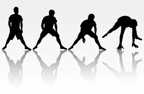 Men silhouettes Illustrazione stock