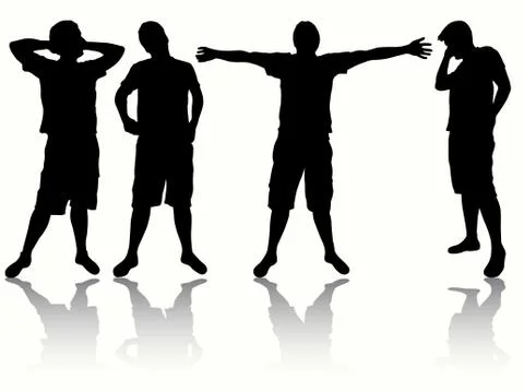 Men silhouettes Stock Illustration