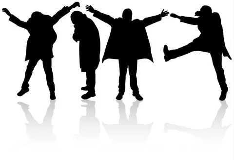 Men silhouettes Stock Illustration