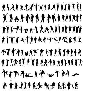 Men silhouettes Stock Illustration