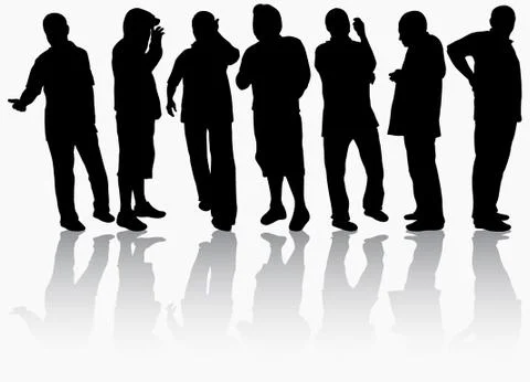 Men silhouettes Stock Illustration