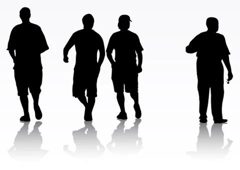 Men silhouettes Stock Illustration