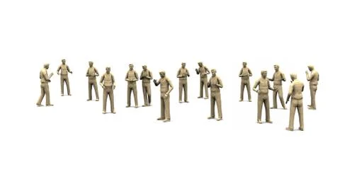Men silhouettes set1 on white background. 3D rendering Illustrazione stock