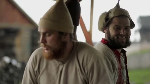 Men sit and talk Stock Footage 82355829