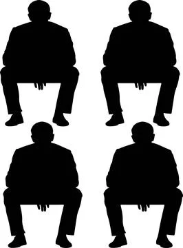 MEN SITTING silhouette Stock Illustration