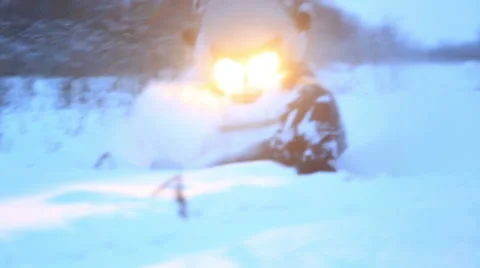 Men on snowmobile Stock Footage 52777667