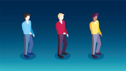 Men standing with different poses 스톡 일러스트