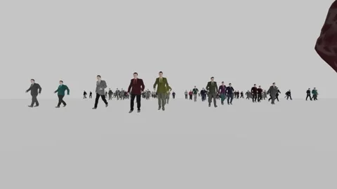 Men in suits like office workers moving towards the camera against. Stock Footage 302451019