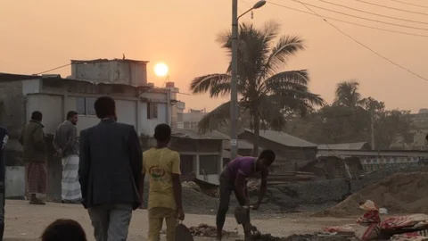 Men at sunset Stock Footage 129432839