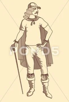 Men in t-shirt Stock Illustration