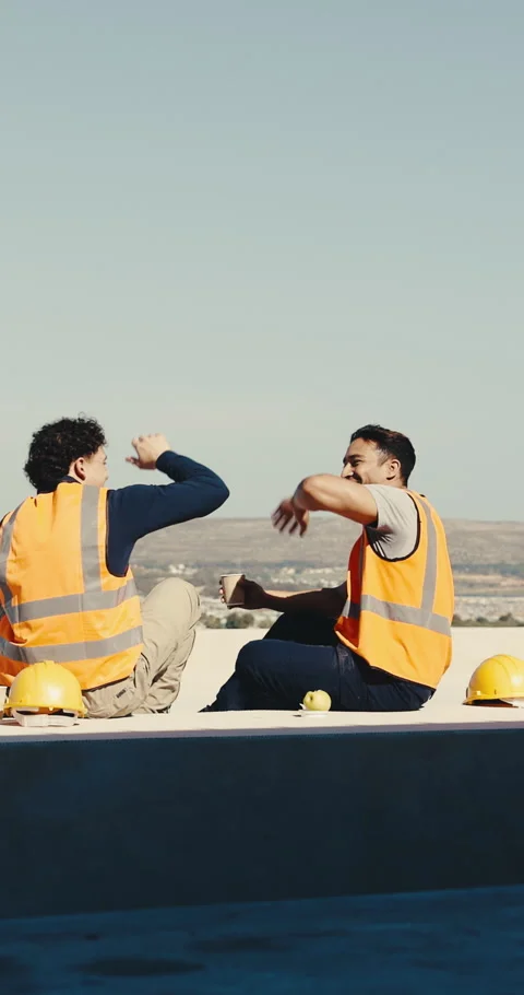 Men, team or high five on construction site for achievement, building Stock Footage 345573211