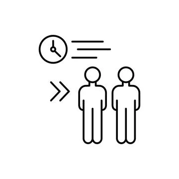 Men time work business icon. Element of overpopulation thin line icon Stock Illustration