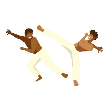 Men training capoeira Illustrazione stock