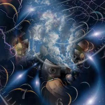 Men with TV instead of head Stock Illustration