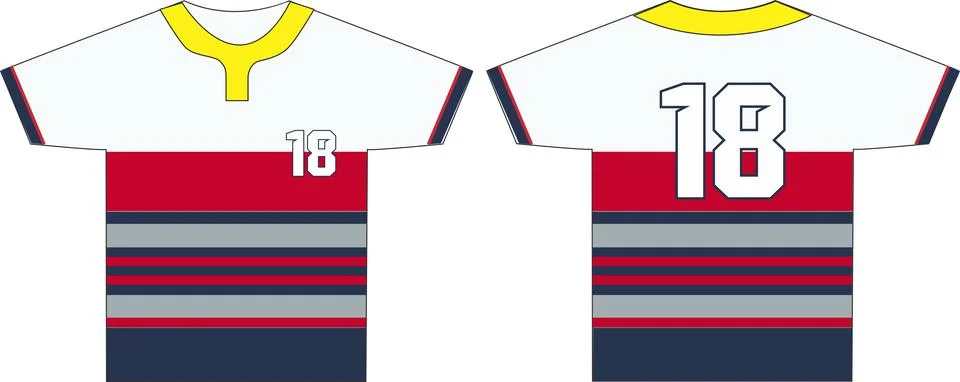 Men Two Button Crew Neck Mock Ups Shirts Vectors Stock Illustration