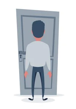 Men unable to make the right decision concept. Stock Illustration