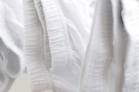 Men under wear white cotton clothes with overlock stitching Stock Photos