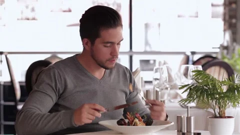 Men use the tablet at lunchtime Stock Footage 252598955