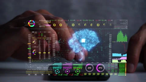 A men using AI smart phone for analyze a stock market exchange.  Stock Footage 244893576