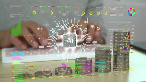 A men using Ai technology on computer keyboard for working in new business. Stock Footage 258540384