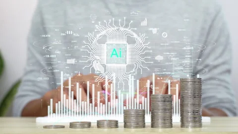 A men using Ai technology on computer keyboard for working in new business. Stock Footage 258639485