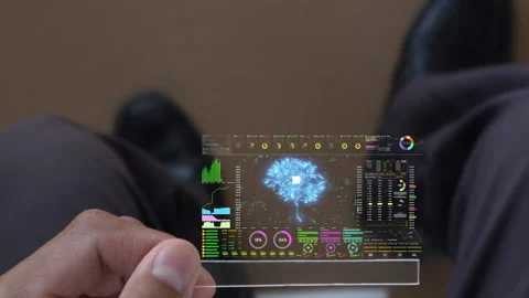 A men using digital tablet for analyze a stock market exchange. Stock Footage 245325987