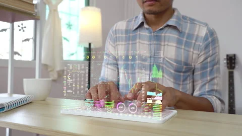 A men using digital tablet for analyze a stock market exchange. Stock Footage 245325988