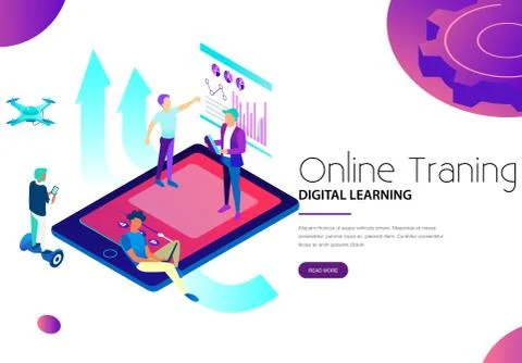 Men using modern gadgets for online training 스톡 일러스트
