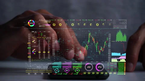 A men using smart phone for analyze a stock market exchange. Stock Footage 244893574
