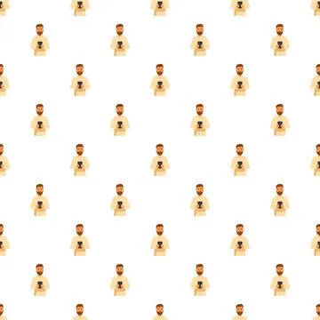 Men using smartphones in seamless pattern Stock Illustration